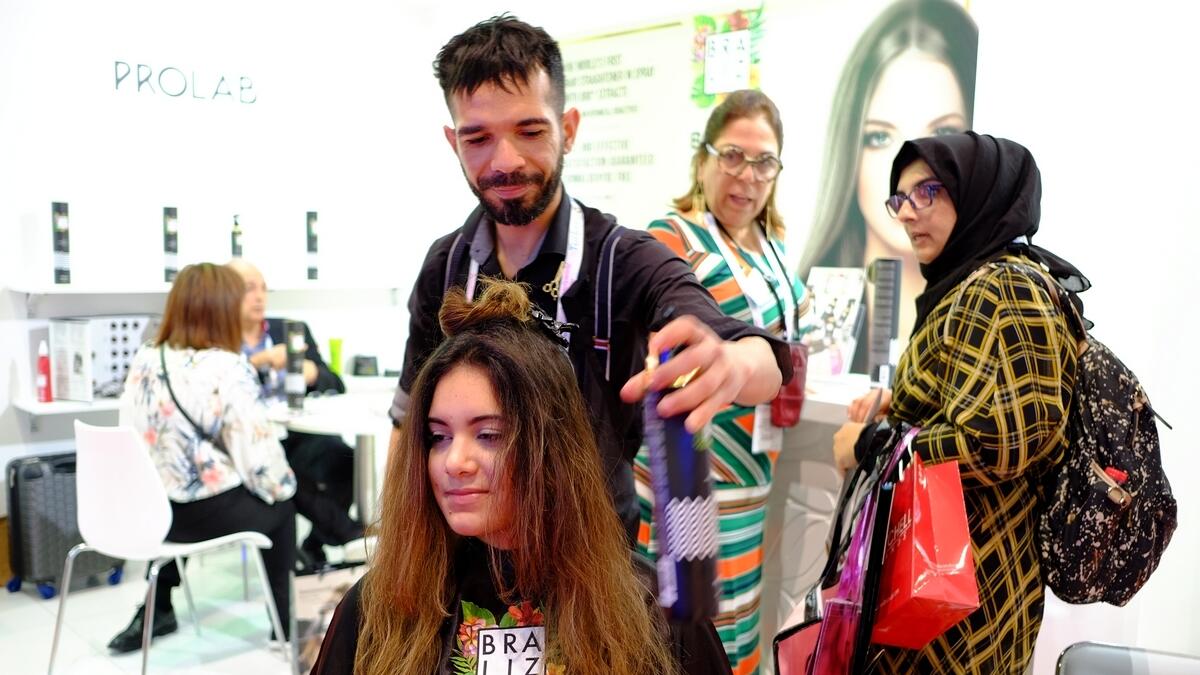 Visitors at the opening day of Beautyworld Middle East in Dubai. — Photo by Shihab/Khaleej Times