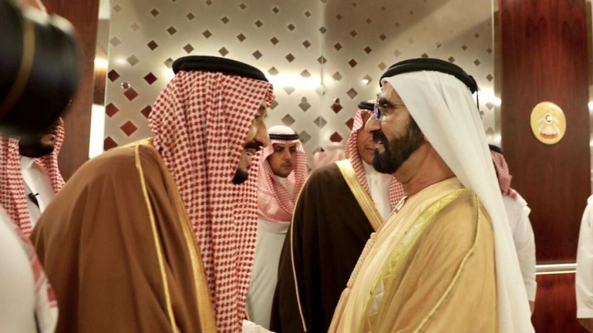 Saudi King Salman receives warm welcome in UAE