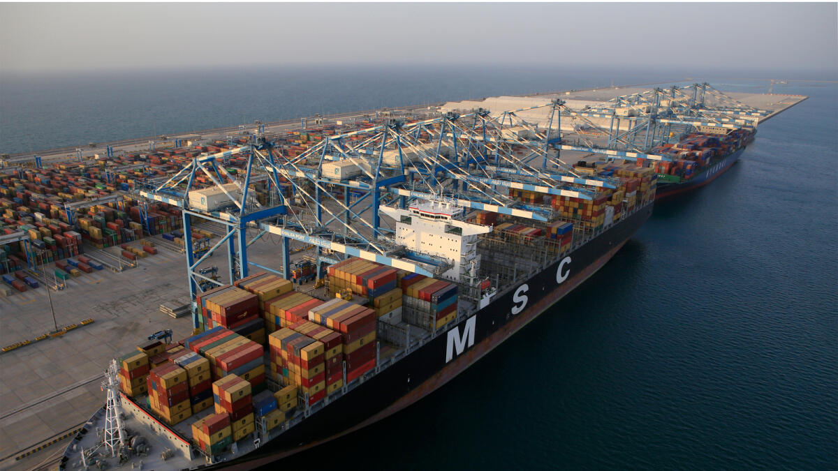 Khalifa Port currently has two container terminals and a dedicated roll-on/roll-off cargo terminal. — File photo