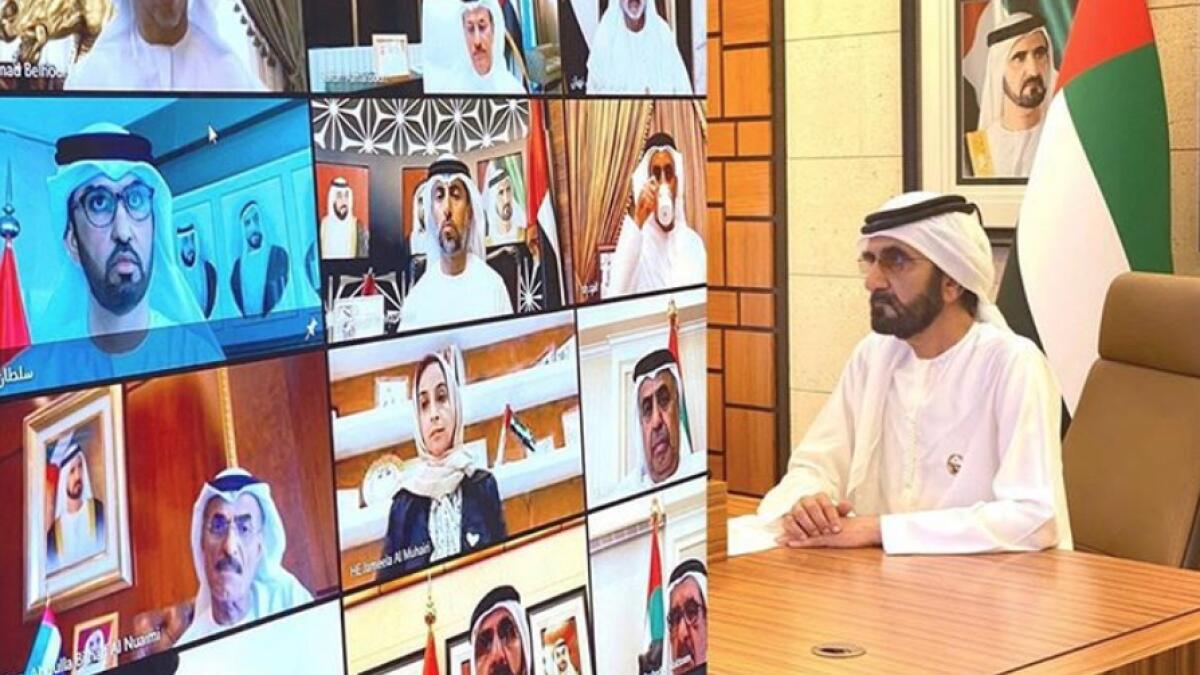 Sheikh Mohammed, coronavirus, covid-19, remote meeting, virtual meeting, cabinet meeting