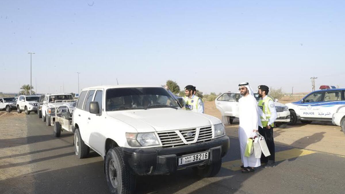 Sharjah police organise traffic safety drive to curb accidents