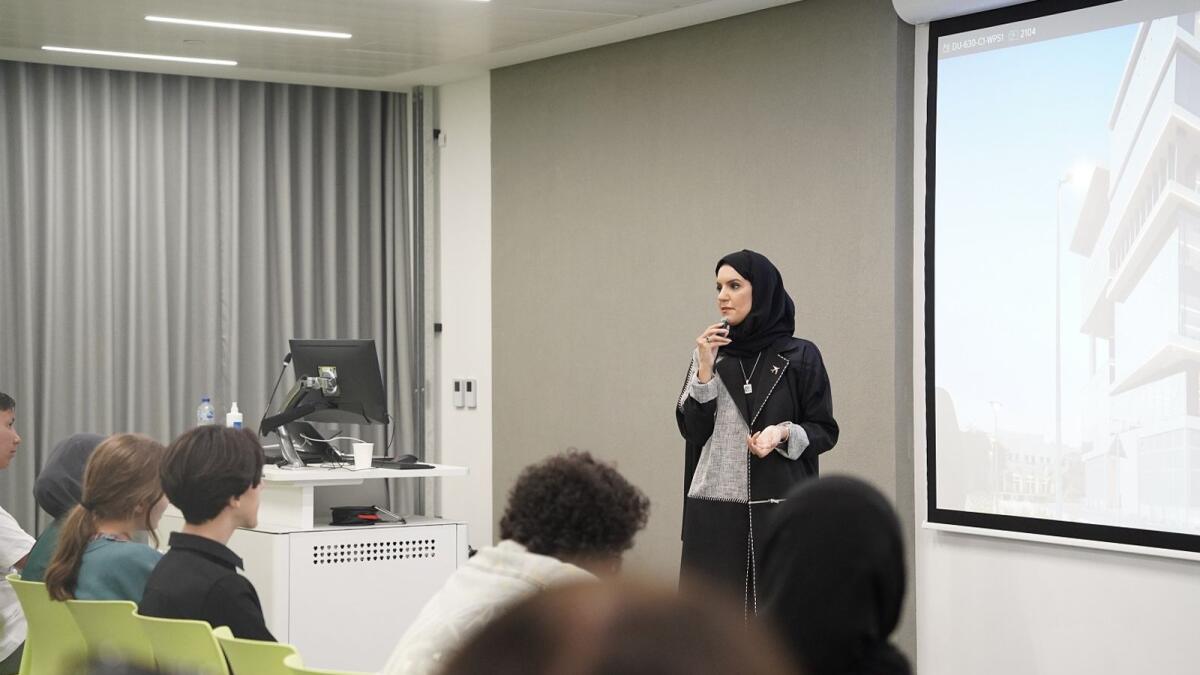 Dr Eng Suaad Al Shamsi during her seminar where she shared her experience as a female engineer