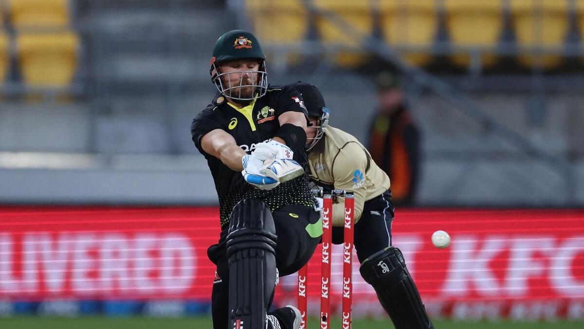 Australia's captain Aaron Finch plays a shot during the fourth Twenty20 match. (AFP)