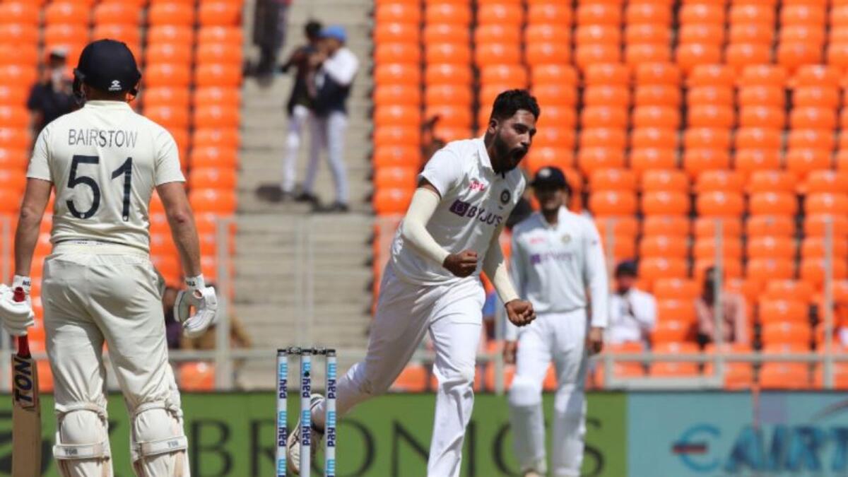 Mohammed Siraj celebrates the wicket of Jonny Bairstow. (ICC Twitter)