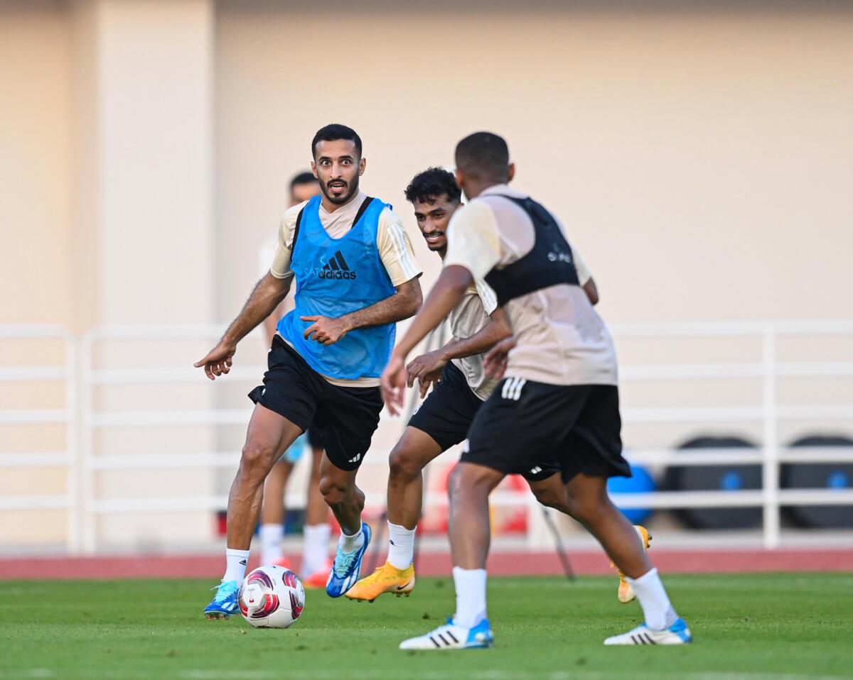 The UAE players during the first day of the training camp in Abu Dhabi. — X