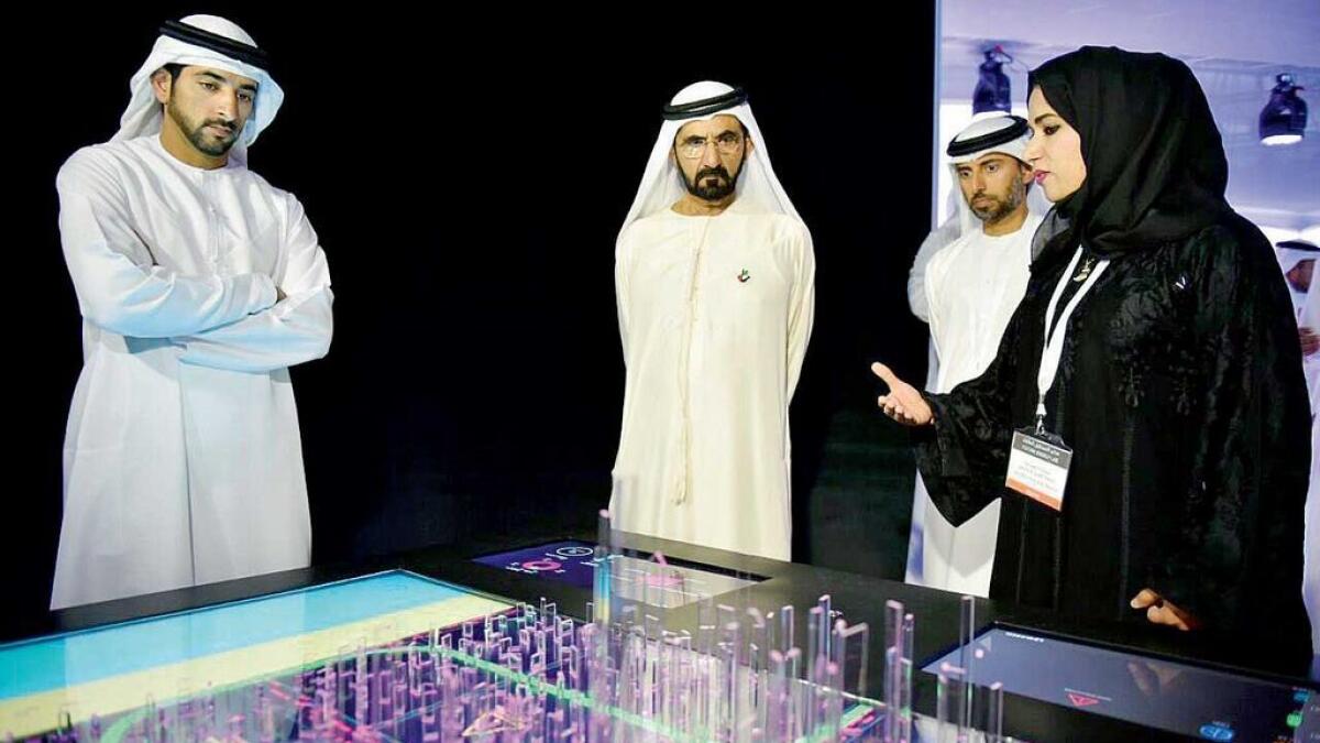 FAR-SIGHTED VISION: Shaikh Mohammed and Shaikh Hamdan at the unveiling of UAE Energy Plan 2050 on Tuesday. 