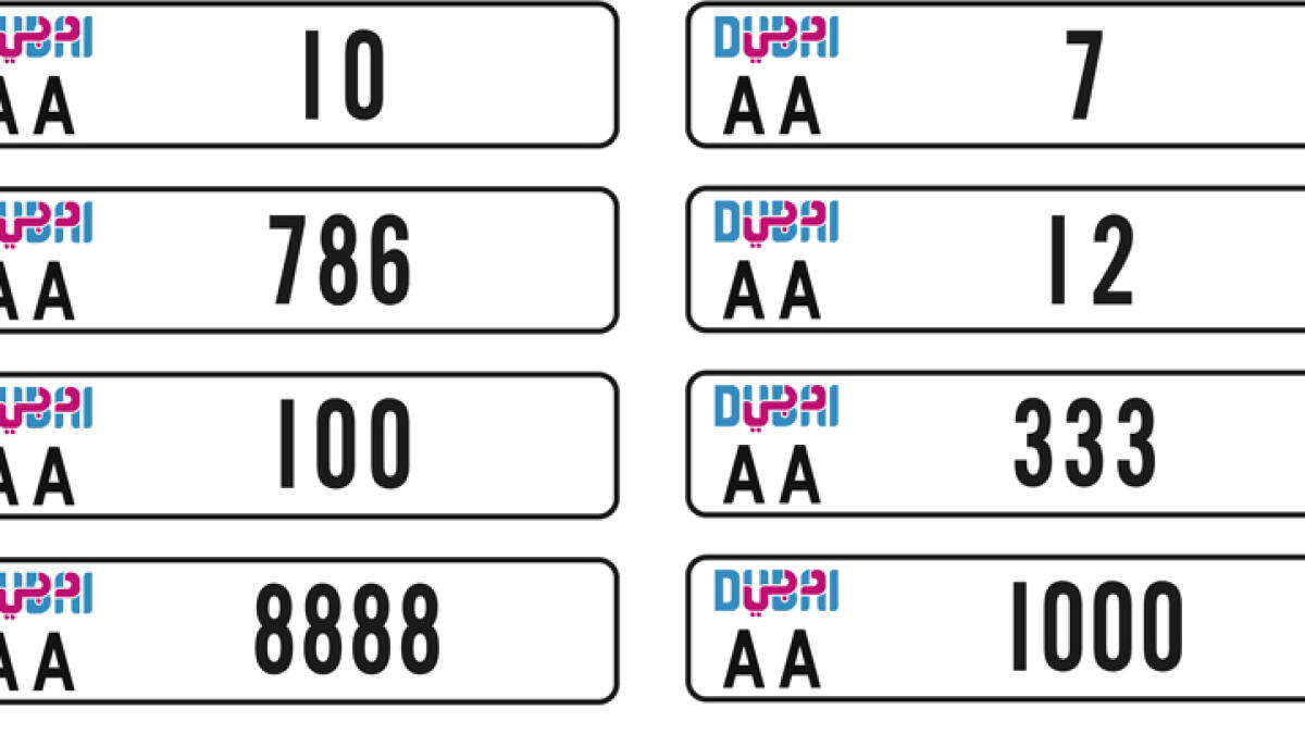 RTA holds car plate auction in Dubai on Saturday