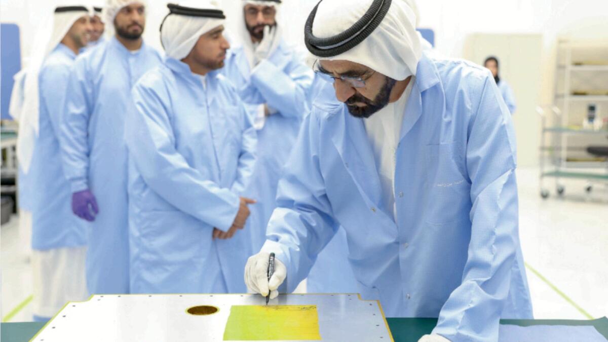 Sheikh Mohammed during the launch ceremony of the UAE’s national space programme. — Wam