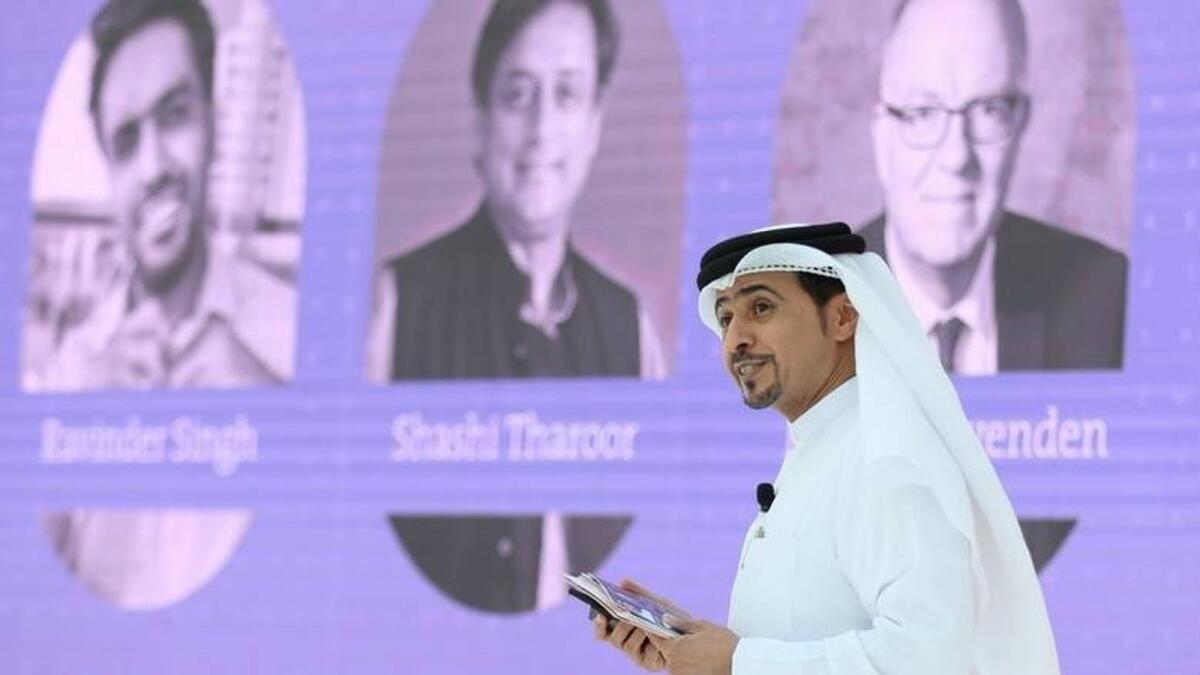 Ahmad Al Ameri, Chairman of the Sharjah Book Authority, announces details of the Sharjah International Book Fair, during a Press briefing last week.