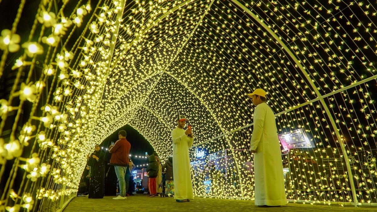 Enchanting display of lights on Sharjah Municipality building during Sharjah Light Festival 2019.– Photo by M. Sajjad/Khaleej Times