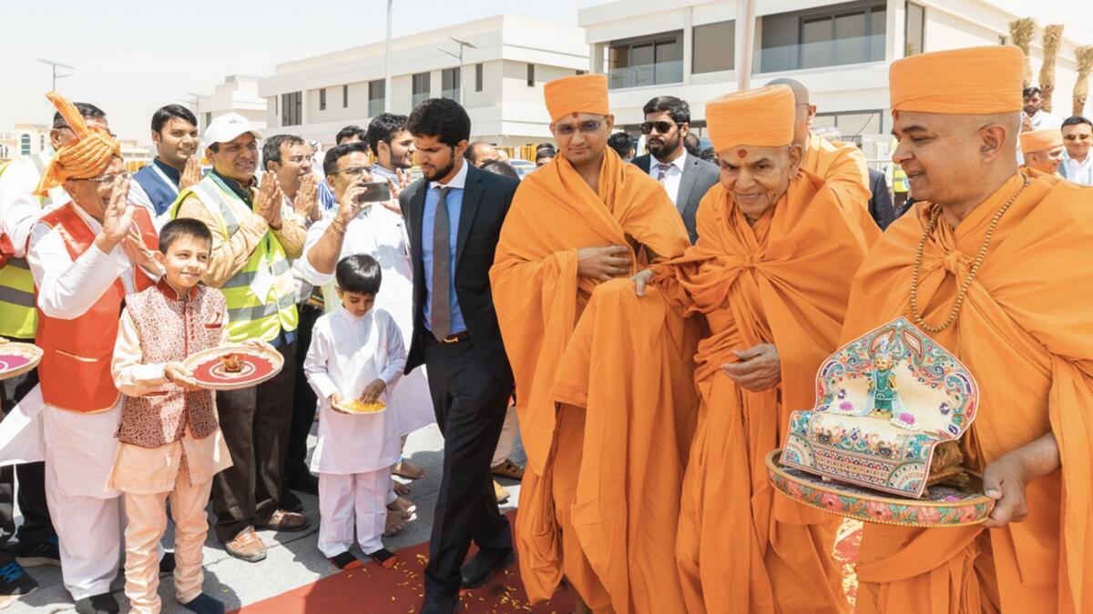 Stone laying ceremony of Hindu temple in UAE today