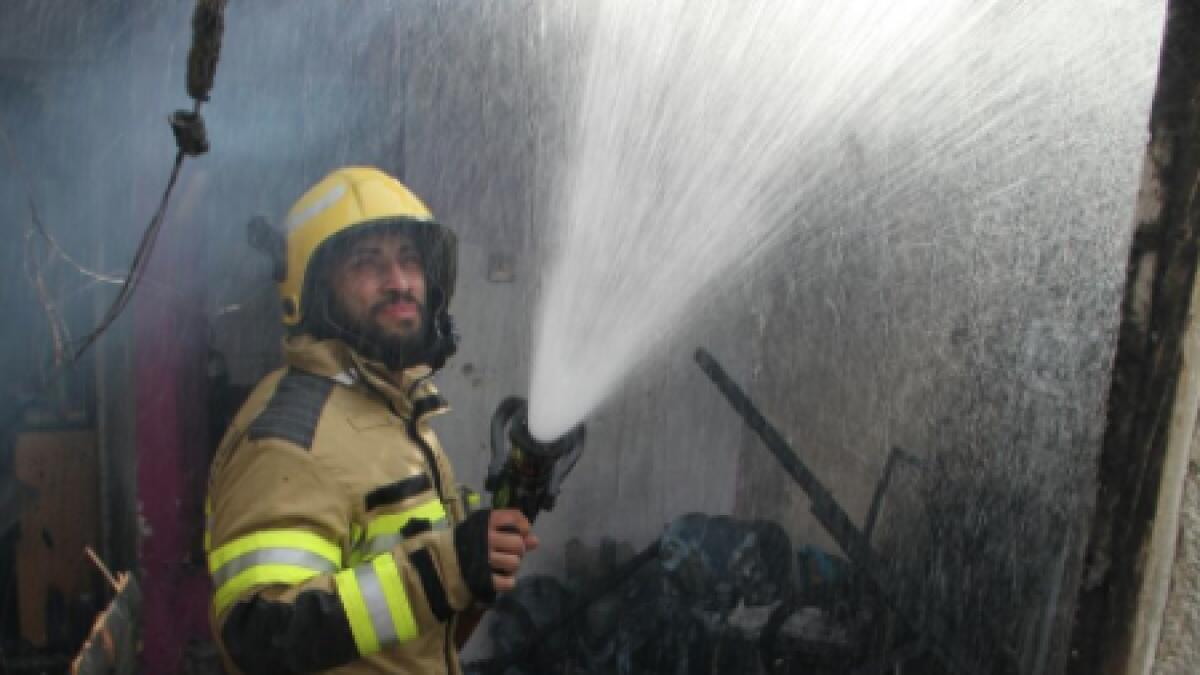 Photos: Sharjah firefighters put out blaze in labour accommodation 