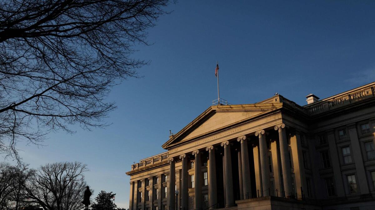 The US Treasury Department in Washington, DC. — AFP