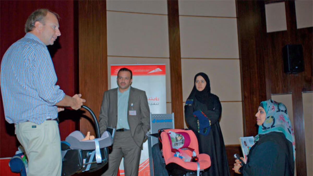 RTA distributes child safety car seats at Latifa and Dubai hospitals