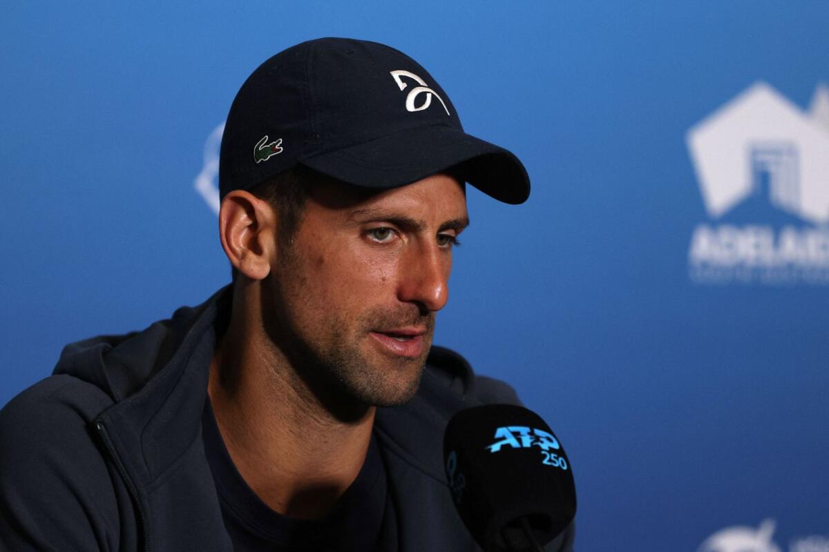 Serbia's Novak Djokovic during a press conference. — Reuters
