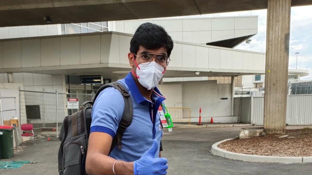 Indian fast bowler Jasprit Bumrah at the Sydney airport. (BCCI Twitter)