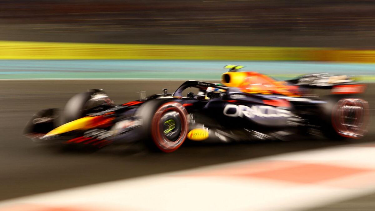 Red Bull's Sergio Perez in action during Abu Dhabi Grand Prix qualifying on Saturday. — Reuters