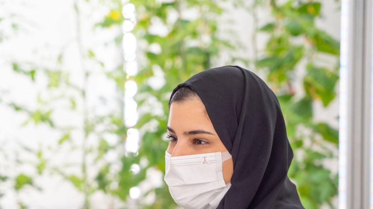 Sarah Al Amiri toured the farm focusing on the grow light assisted hydroponic and protected hydroponic facilities. — Supplied photo