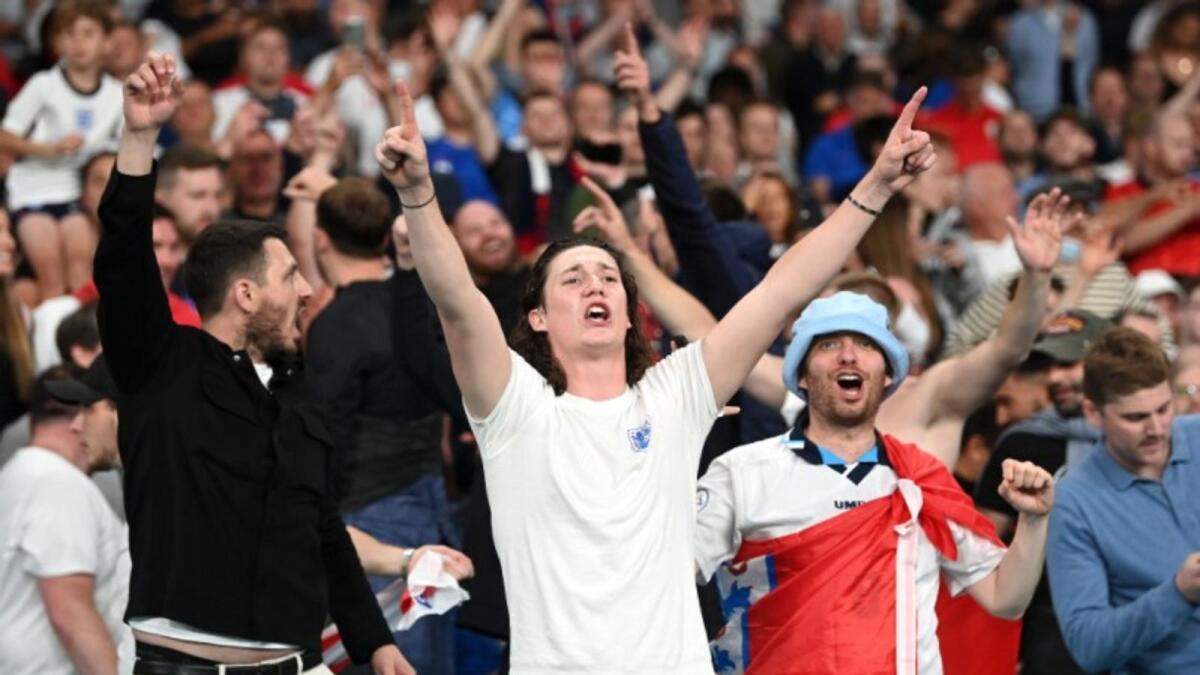England fans celebrate the semifinal win. (England twitter)