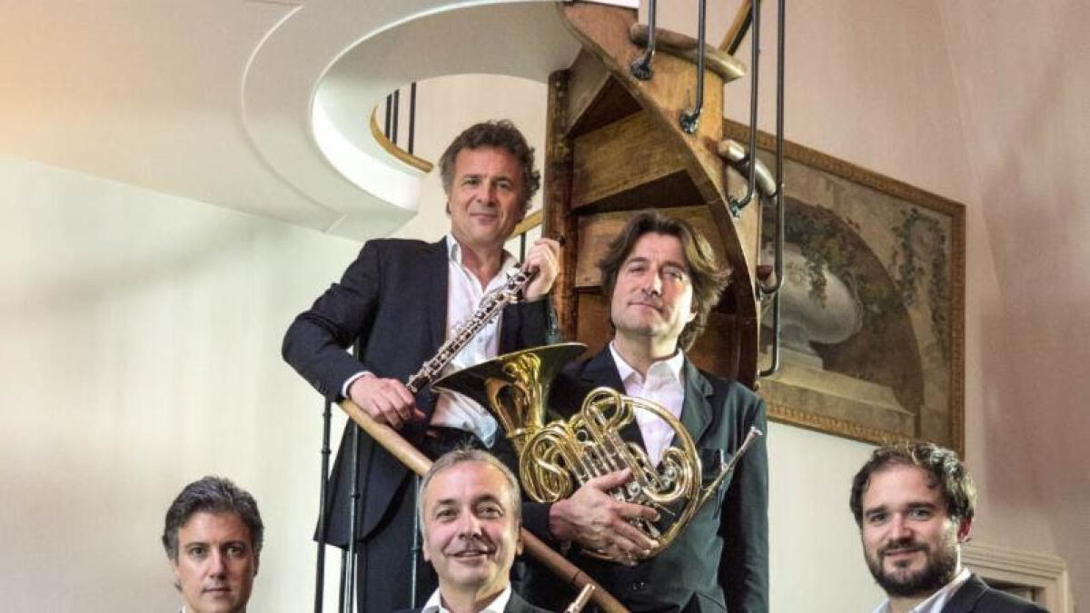Philippe Bernold, Olivier Doise, Patrick Messina, Julien Hardy and Hervé Joulain of The French Wind Quintet