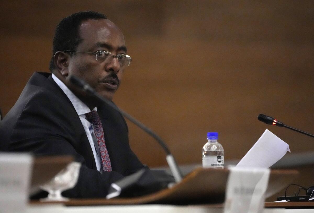 Lead negotiator for Ethiopia's government, Redwan Hussein speaks during the peace talks in Pretoria, South Africa, Wednesday, Nov. 2, 2022. Ethiopia's warring sides formally agreed during talks in South Africa Wednesday to a permanent cessation of hostilities in a 2-year conflict whose victims could be counted in the hundreds of thousands. (Photo: AP)