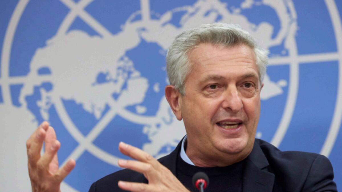 The United Nations High Commissioner for Refugees (UNHCR) Filippo Grandi attends a news conference at the UN in Geneva. — Reuters