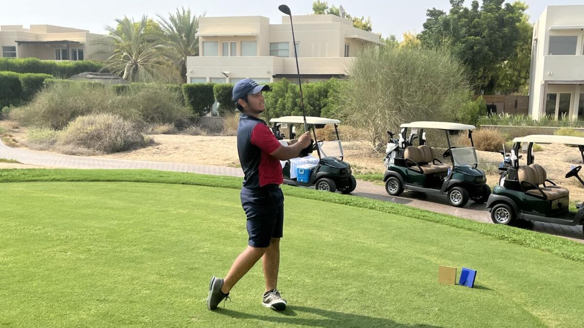 Mousa Shanaah in action at the Arabian Ranches Golf Club, Dubai. - Supplied photo