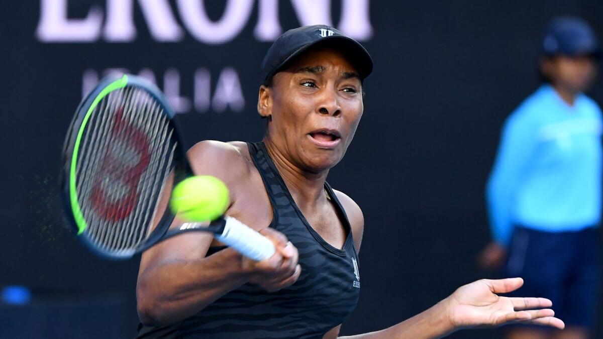 Venus Williams of the US hits a return against Netherlands' Arantxa Rus during their Yarra Valley Classic Women's singles tennis match. — AFP