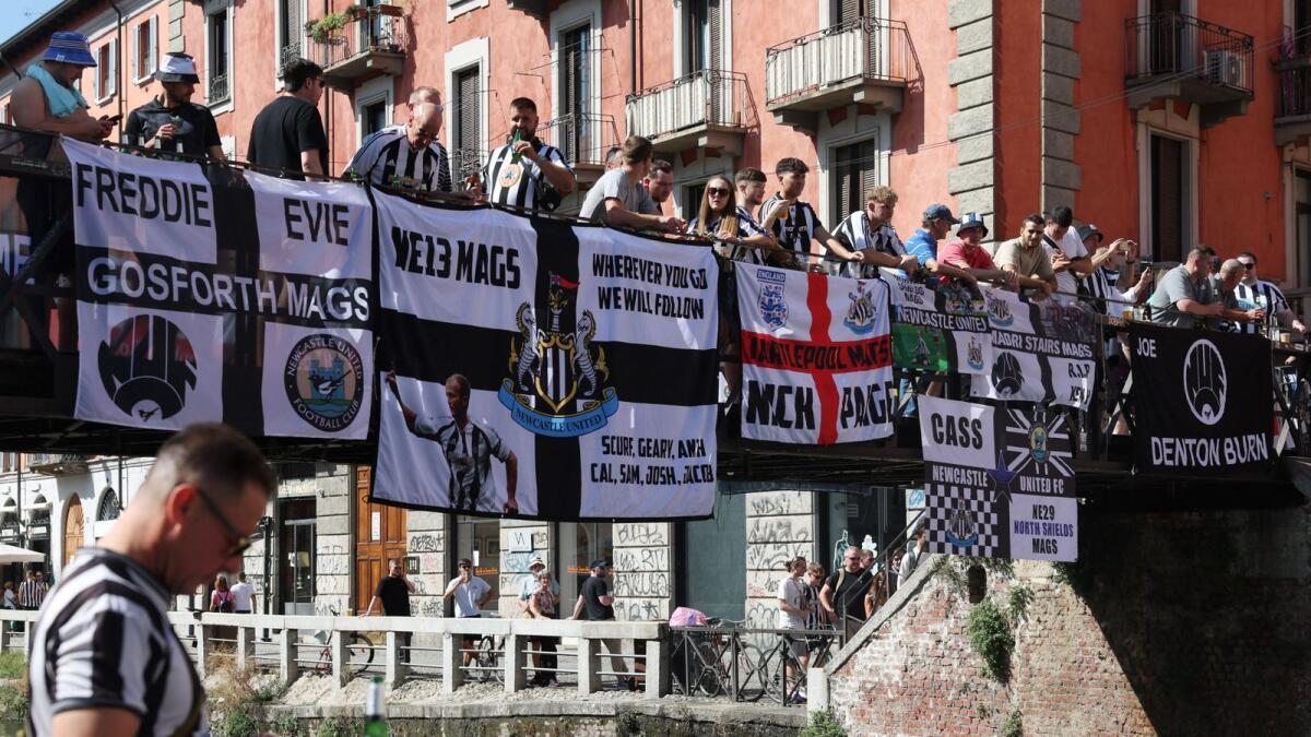 Newcastle United fans in Milan. — Reuters