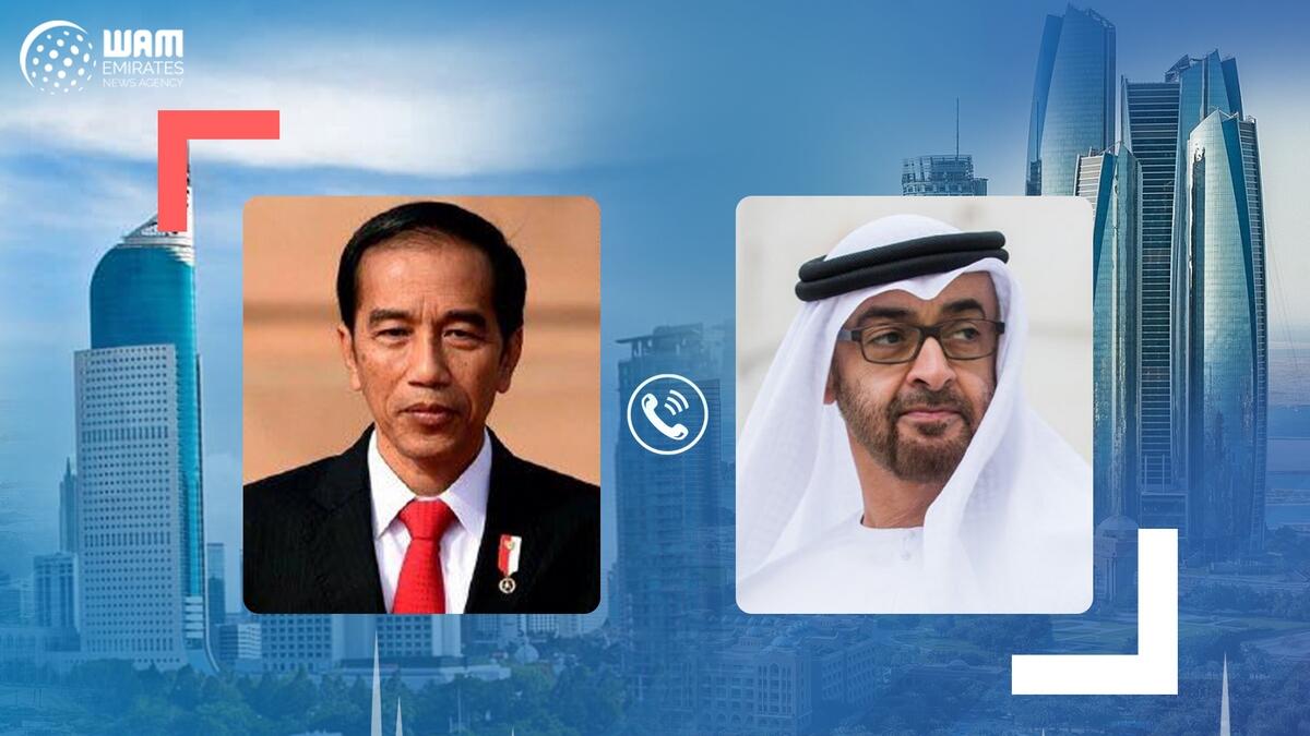 His Highness Sheikh Mohamed bin Zayed Al Nahyan, Crown Prince of Abu Dhabi, President of Indonesia, Joko Widodo, reviewed, global fight, Covid-19