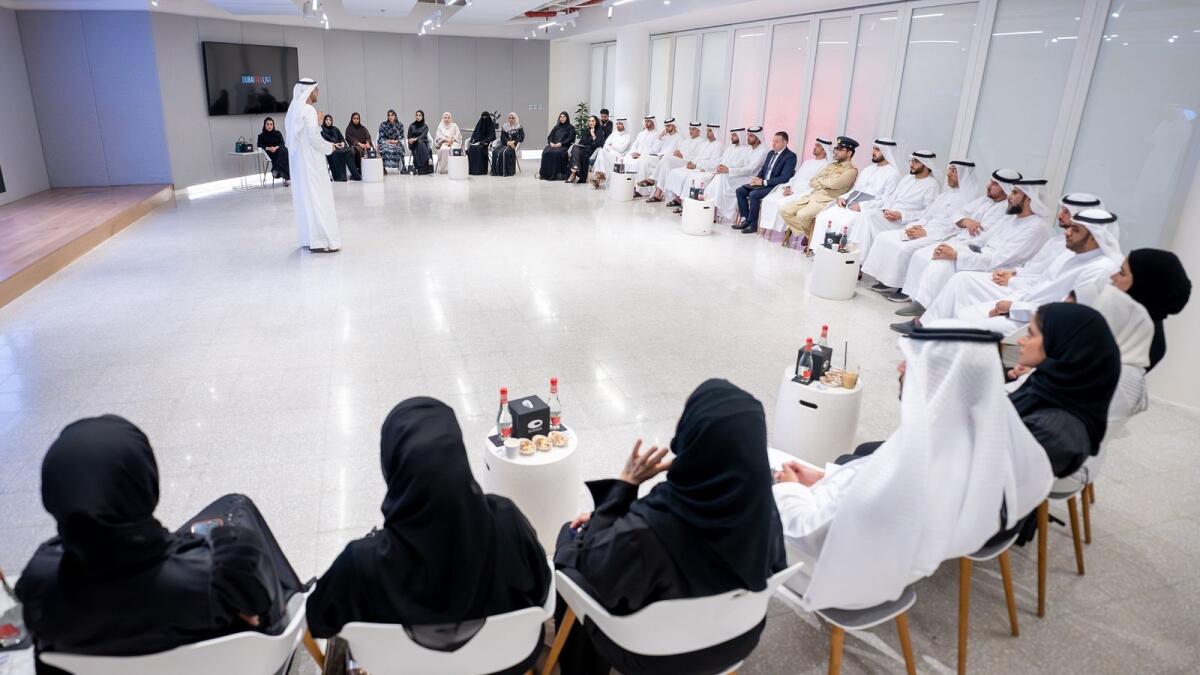 Dubai Future Foundation officials review the project ideas for the third cycle of Dubai 10X initiative. — Wam