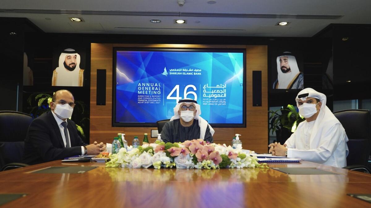 Abdul Rahman Al Owais, chairman of the SIB’s board of directors chaired the virtual AGM meeting attended by representatives of the Securities and Commodities Authority, the Sharjah Economic Development Department and a large number of shareholders of the bank. — Supplied photo