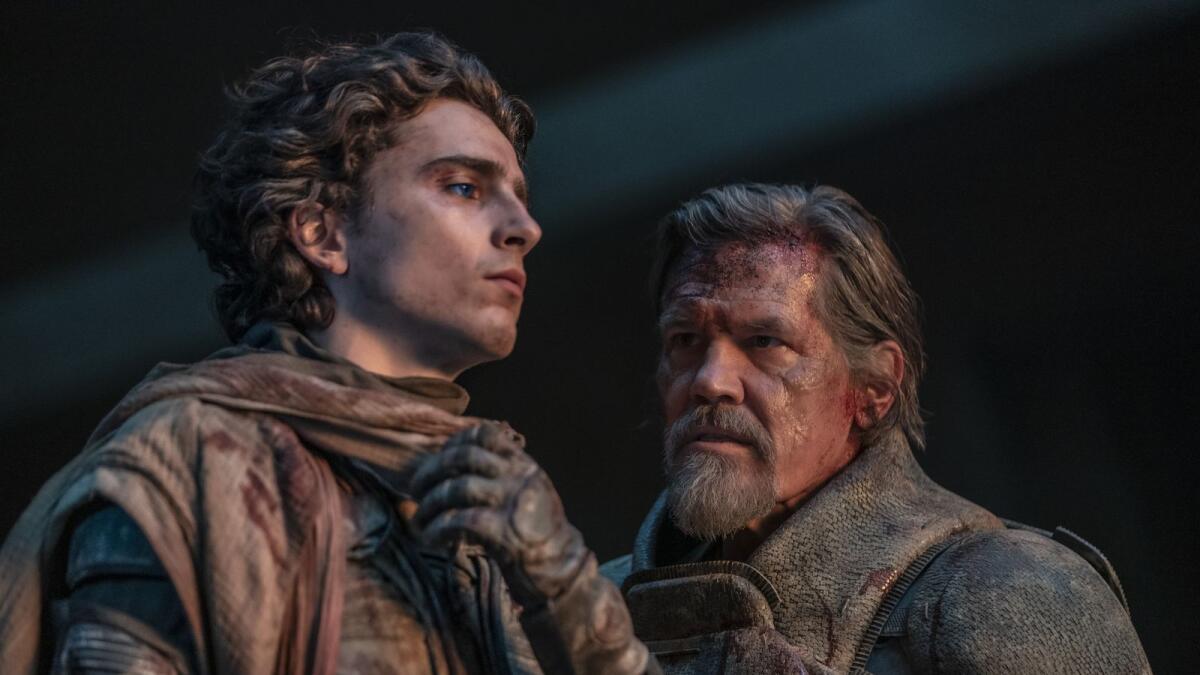 Timothee Chalamet and Josh Brolin in a still from 'Dune: Part Two'