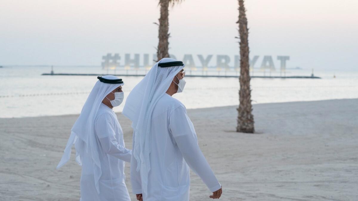 'We visited Al Hudayriat Project, an important addition to Abu Dhabi's entertainment and tourism sector. We aim to develop inclusive and unique projects, which encourage a healthier lifestyle for the whole community,' Sheikh Mohamed tweeted.