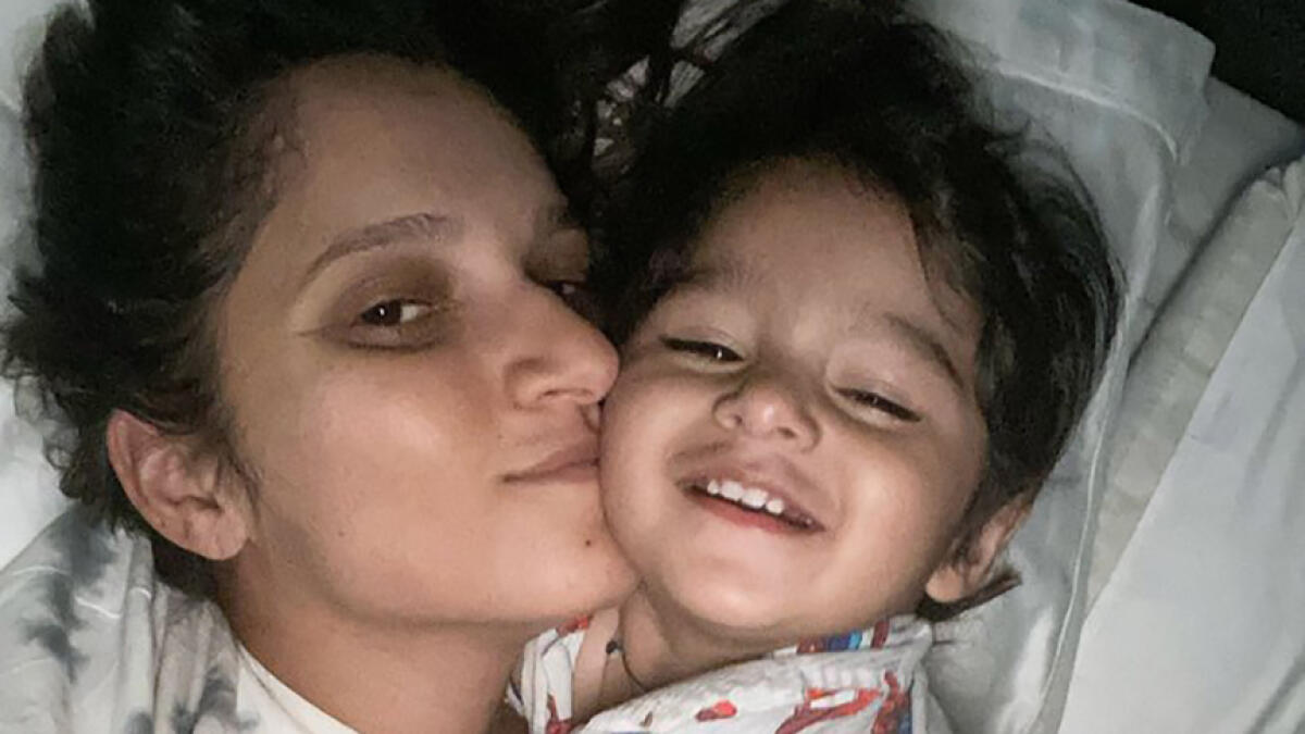 Tennis star Sania Mirza on Saturday posted a picture with her son Izhaan. -- Twitter