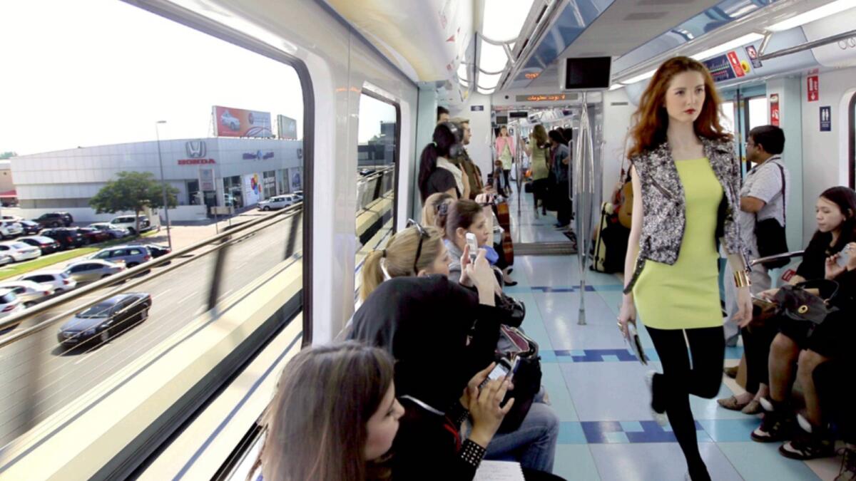 The region’s first-ever fashion event on a moving train was held aboard the Dubai Metro.