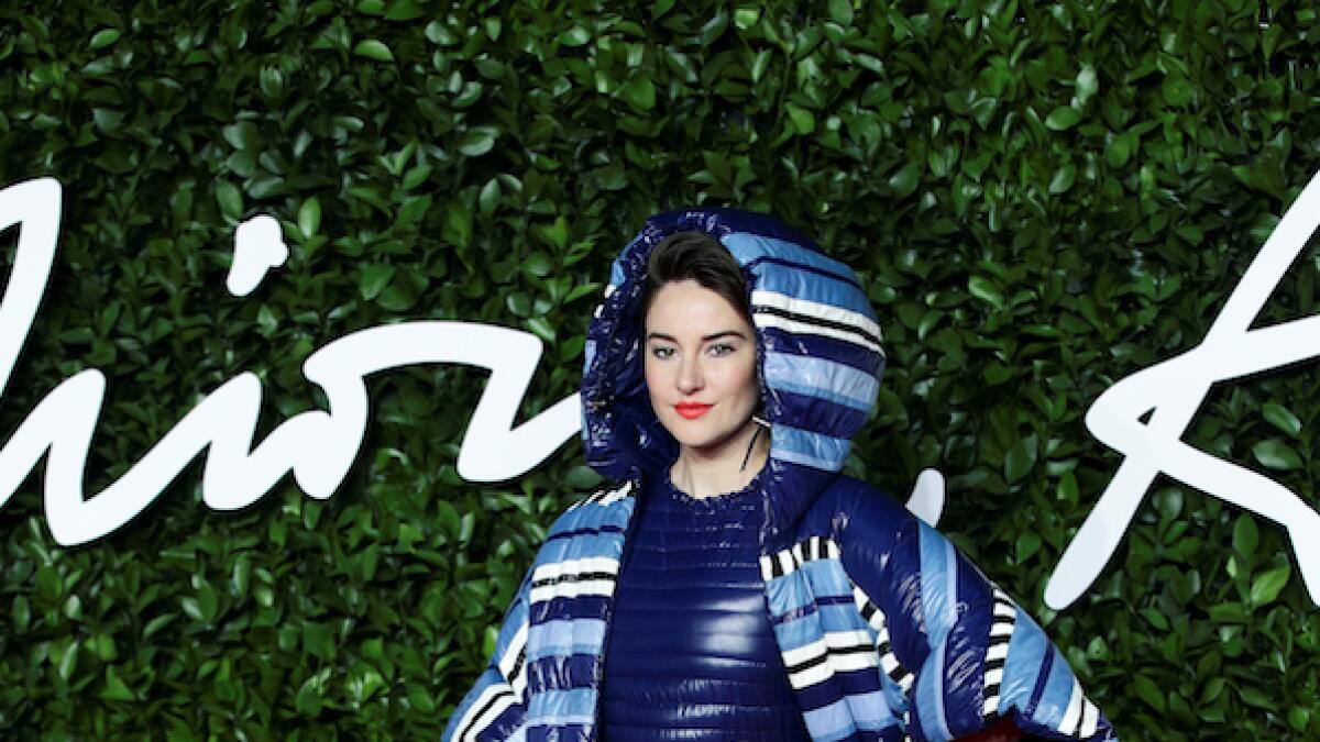 Shailene Woodley  led the fashion forward crowd with her quirky blue hooded puffer Moncler by Pierpaolo  Piccaioli. The dramatic quilted skirt, which looked waterproof, held its own on the red carpet and showcased the Big Little Liar star’s edgy style.