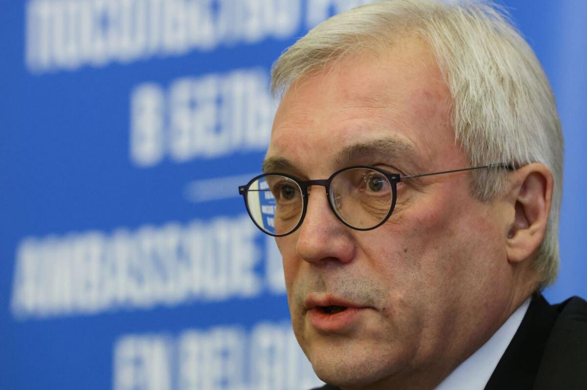 Russia's Deputy Foreign Minister Alexander Grushko gives a news conference after a meeting at NATO headquarters between Russian ministers and alliance diplomats, at the Russian embassy, in Brussels, Belgium
