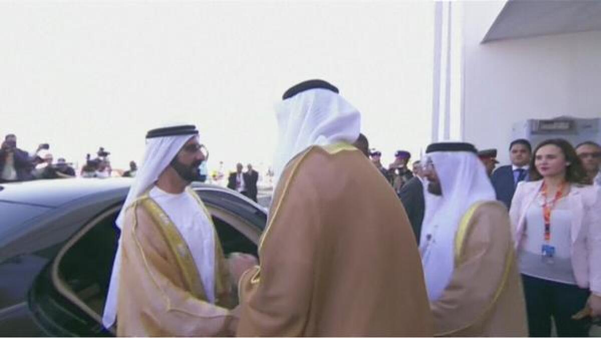 Shaikh Mohammed at the opening of the New Suez Canal in Egypt.