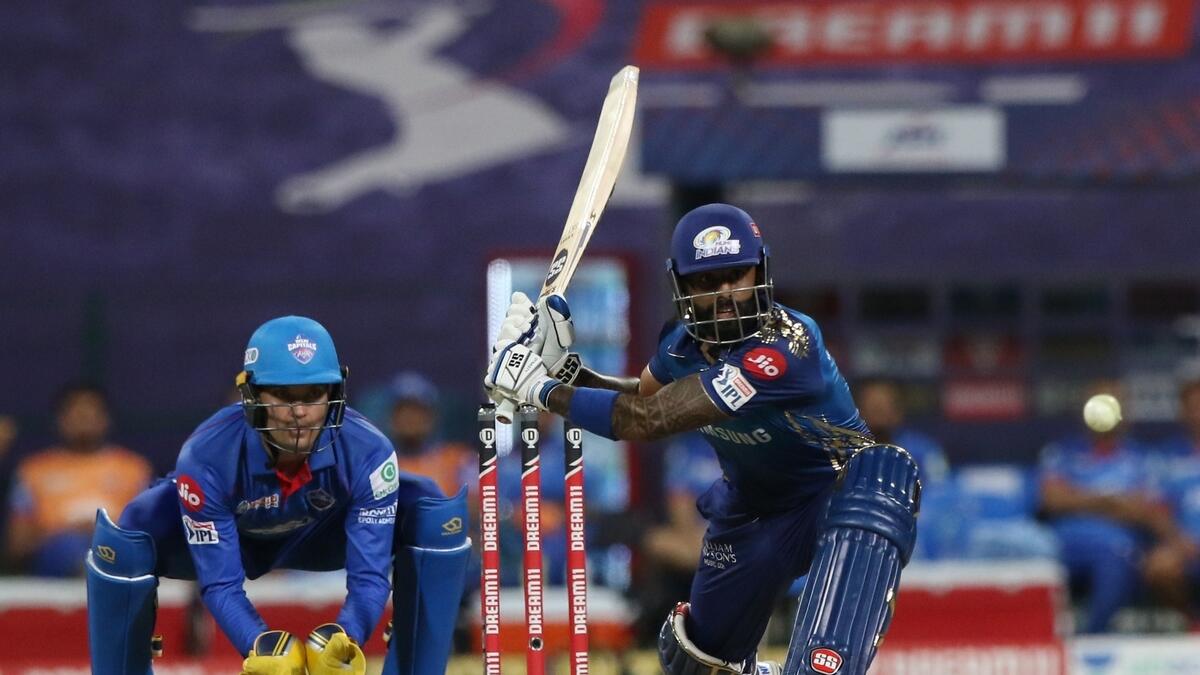 Suryakumar Yadav of Mumbai Indians plays a shot during the match. (IPL)