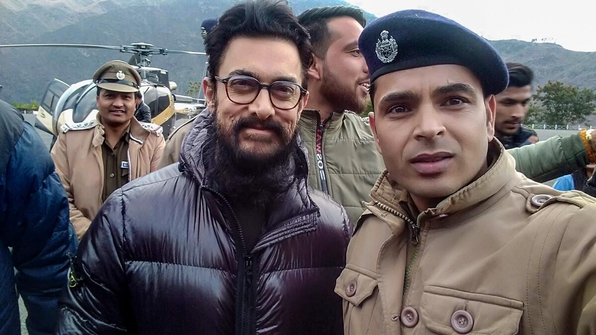 Aamir Khan was spotted in Rampur yesterday during the shoot of his upcoming film Lal Singh Chadda.
