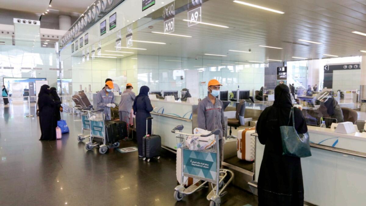 Passengers at Riyadh airport last year. — Reuters file