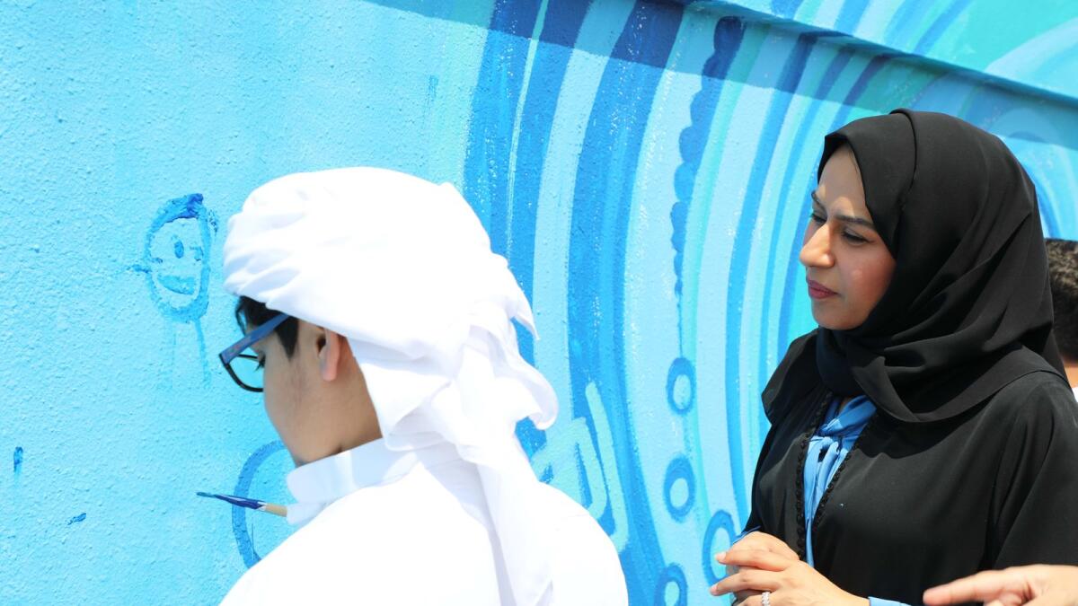 Hessa Buhumaid at the launch of Autism Murals initiative in Dubai. — Wam