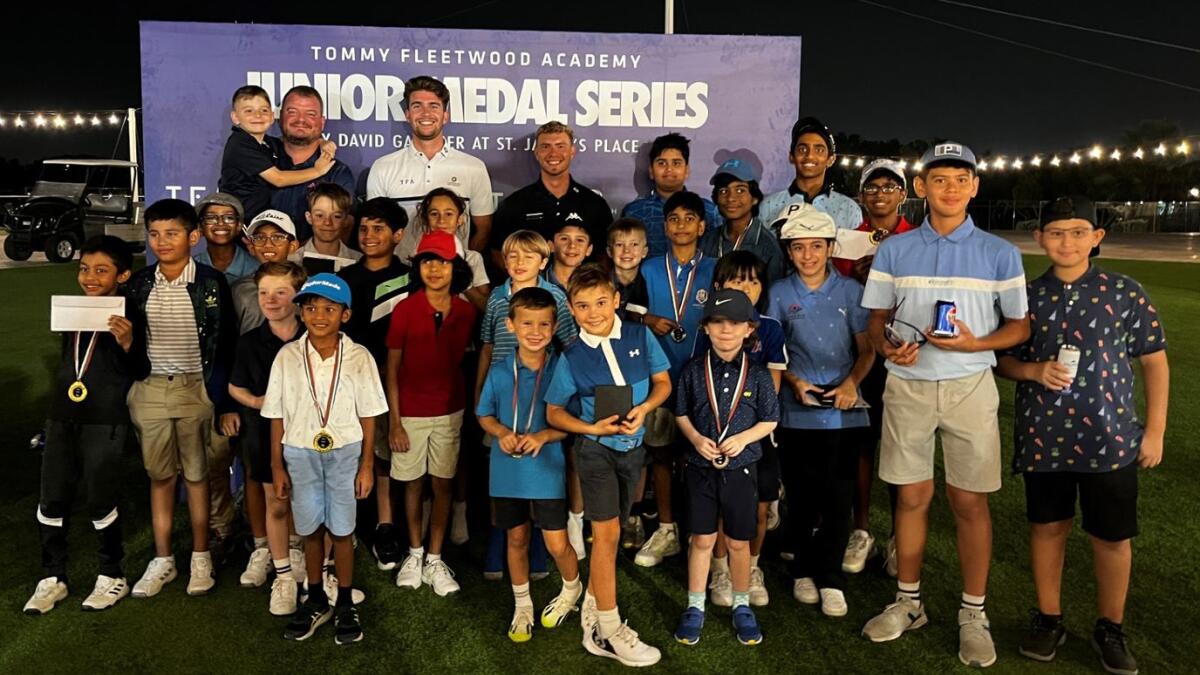 Winners and officials at the recent TFA Academy Monthly Medal at Jumeirah Golf Estates. - Supplied photo
