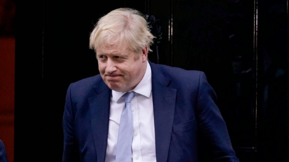 Britain's Prime Minister Boris Johnson leaves 10 Downing Street as he makes his way to the House of Commons. — AP