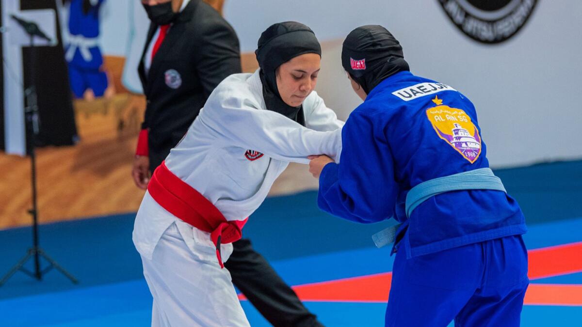 Participants in action during the Mother of the Nation (MoN) Jiu-Jitsu League. — Supplied photo