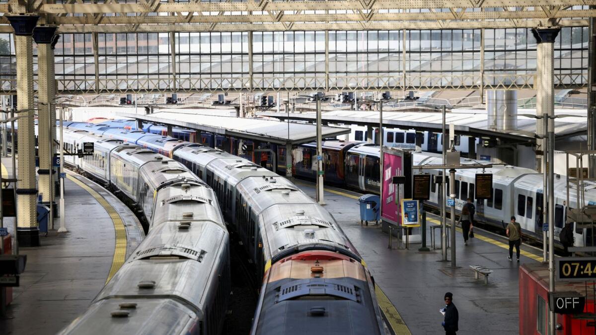 FILE. A view of trains on the platform at Waterloo Station. Photo: AFP