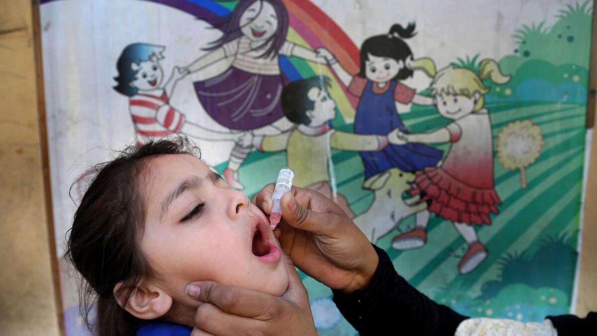 The Pakistan government launched an anti-polio vaccination campaign in an effort to eradicate the crippling disease affecting children. — AP File