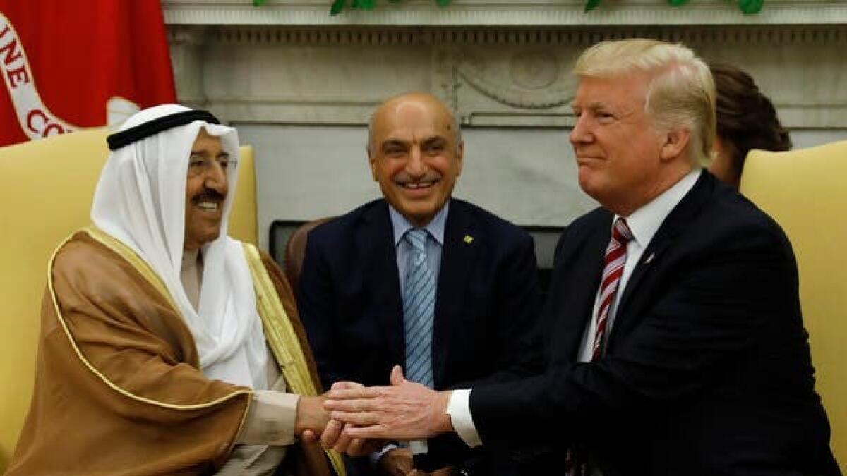 donald trump, kuwait amir sheikh sabah, white house, US Legion of Merit, Degree Chief Commander