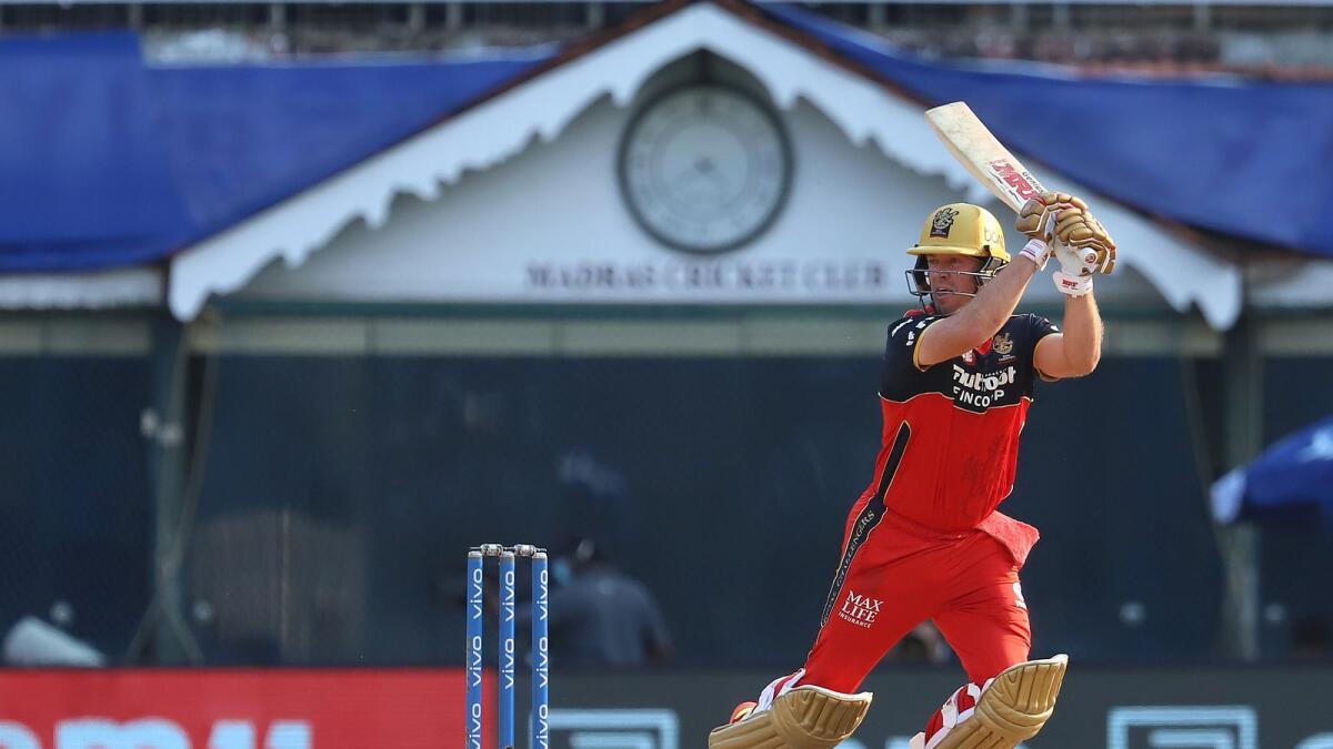 AB de Villiers of the Royal Challengers Bangalore plays a shot against the Kolkata Knight Riders. (BCCI)